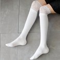 thumbnail image 5 of TZYDMN Women's Knee High Socks Lace Ruffle Socks Kawaii Lace Top Cotton Cute Stockings for Girls, 5 of 7