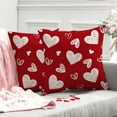 thumbnail image 3 of Valentine''s Day Pillow Covers 18x18 Inch Set of 2 White Hearts Decor Red Throw Pillow Covers Valentine''s Day Cushion Case Decoration for Sofa Couch, 3 of 6