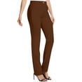 thumbnail image 3 of EDFBUYKRS Female Women Pants Casual Dress Pants Women Stretchy Straight Leg Solid Color Trousers with Pockets for Women's Business Casual Elastic Work Pants Xxl, 3 of 8