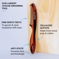thumbnail image 2 of ZEUS Large Mustache Comb, Long Handle Handmade Saw Cut Mustache Comb for Men (Tortoiseshell) P12, 2 of 6