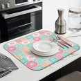 thumbnail image 3 of Pioneer Flower Floral Print Pattern Kitchen Dish Drying Mat 1 Pack, Ultra Absorbent Microfiber Drainer Mat, 16"x18", 3 of 6
