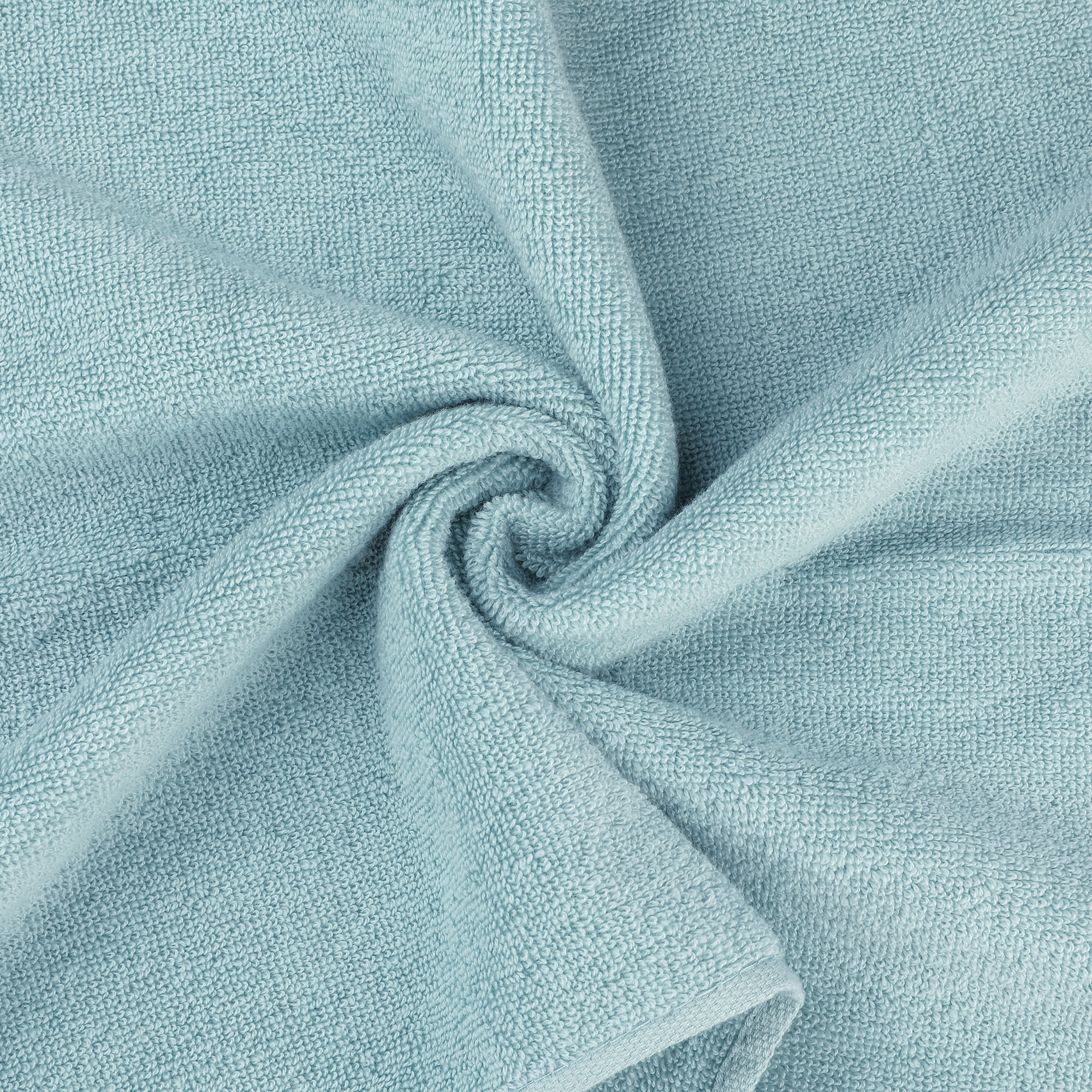 Unique Bargains Geometric Washcloths Set Cotton Bath Towels Low Lint Blue 4