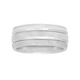 thumbnail image 3 of Men’s Gray Cobalt Domed Double Grooved Wedding Band - Mens Ring, 3 of 4