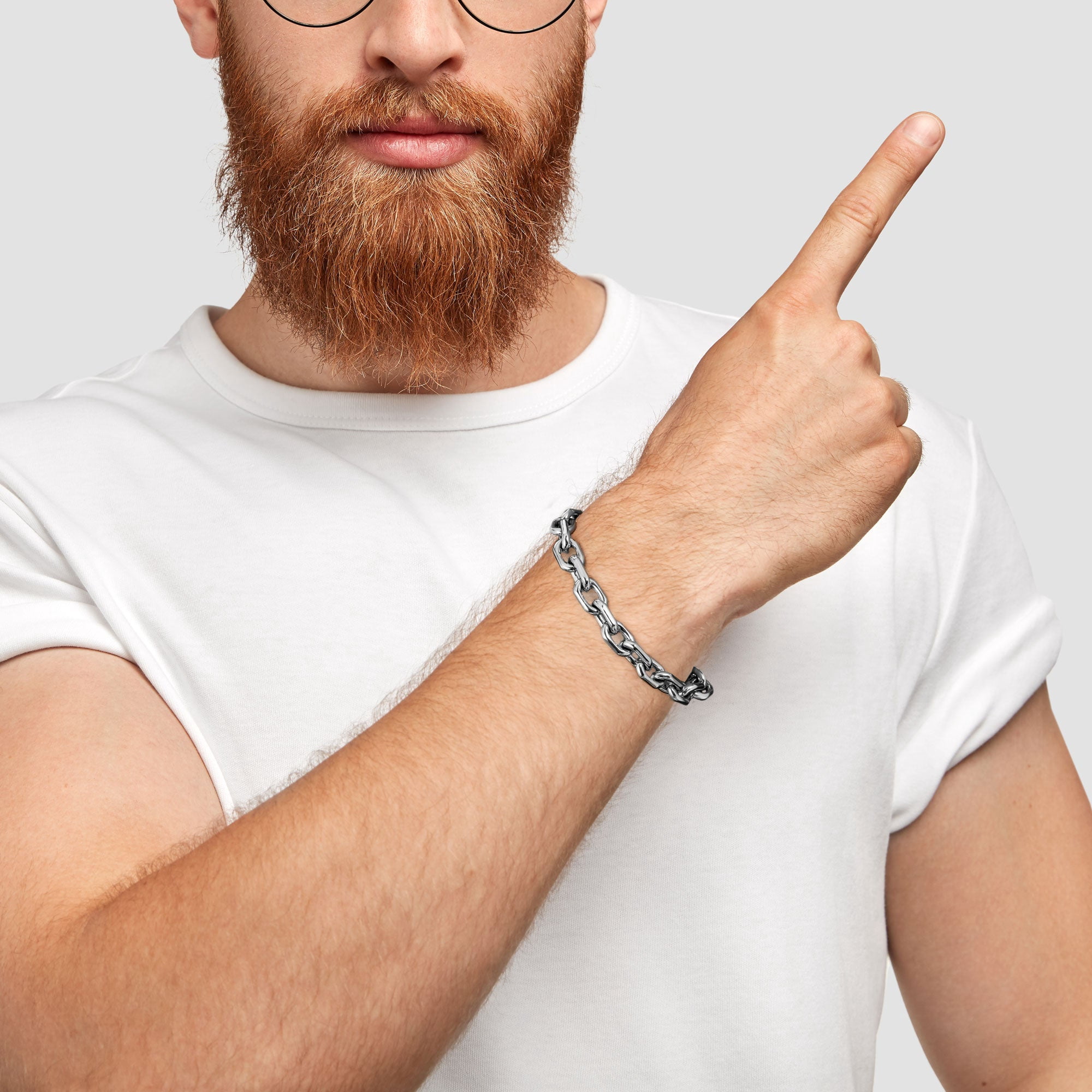 Murtoo Mens Bracelet for men 10mm steel bracelet