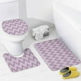 thumbnail image 4 of 4Pcs Trendy Mint Green Chevron Zigzag Shower Curtain Sets, Bathroom Set Decor with Non-Slip Bath Mat, Toilet Lid Rug and Contour Mat, 72 x 72inch, 4 of 8