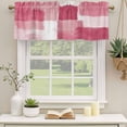 thumbnail image 2 of Pink Geometric Curtain Valances for Windows, Kitchen Valance Window Treatments Panel 2 Pack, Watercolor Ombre Modern Abstract Art Rod Pocket Short Curtains for Bathroom Bedroom 42 x 18 Inch, 2 of 8