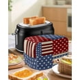 thumbnail image 5 of Fsddascl 4th of July Small Toaster Cover 2 Slice, Kitchen Appliance Covers, Independence Day Red Blue Vintage Toaster Oven Cover with Loop, Bread Machine Cover Polyester Dust Cover Protection, 5 of 5