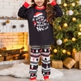 thumbnail image 3 of Conjunto de ropa de dormir navideña Ropa de hogar cómoda con estampado de letras/muñeco de nieve/árbol para niños y adultos, 3 of 9
