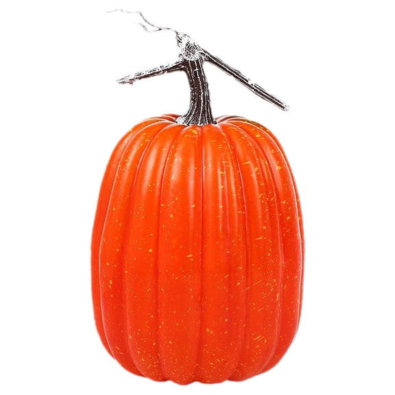 Lshn Artificial Pumpkins,DIY Paintable Craft Pumpkins: Thick Stem Realistic Faux Foam Harvest Decor for Fall Autumn Seasonal Holiday Display, White Black Orange Gold Beige Painting Projects