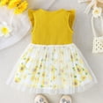 thumbnail image 1 of Vedolay Girls Dresses Girls Casual Dress Cotton Short Sleeve Swan Embroidered,Yellow 3-4 Years, 1 of 5