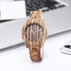 thumbnail image 3 of 1 reloj de imitación de grano de bambú, reloj de cuarzo de moda, reloj de pulsera creativo, regalo de cumpleaños para hombres y mujeres, color café claro, 3 of 7