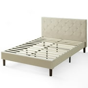 Zinus Shalini 41 Upholstered Platform Bed, Beige, Full