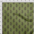 thumbnail image 3 of oneOone Cotton Jersey Light Green Fabric Peacock Block Sewing Craft Projects Fabric Prints By Yard 58 Inch Wide, 3 of 4