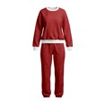 thumbnail image 5 of Womens Sweatsuits Plaid Printed Crewneck Sweatshirt Sports Jogger Pants Sets Loose Fit Casual Fall Outfits (XL, Red), 5 of 7