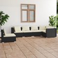 thumbnail image 1 of vidaXL 6 Piece Patio Lounge Set with Cushions Poly Rattan Black, 1 of 5