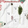 thumbnail image 2 of Minibee 12 Pcs Artificial Norfolk Pine Stems with Lights & Berries – 23" Real Touch Norfolk Pine Branches for Xmas Home Decor, Vase Fillers, 2 of 8