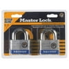 Master Lock 1-1/2" H x 7/8" W x 2" L Laminated Steel 4-Pin Cylinder Padlock 2 pk Keyed Alike