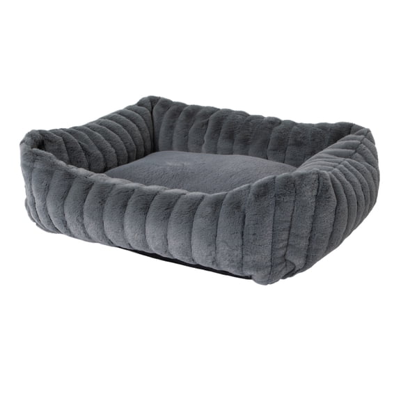 Petmate Lavender Infused Cuddler Dog Bed, Cat Bed, 26 x 22 Inches, Ribbed Sleep Surface, Assorted Gray or Taupe