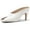 white, variant on Womens Kitten Heels Mules Open Peep Toe Slide Sandals Slip On Summer Dress Shoes