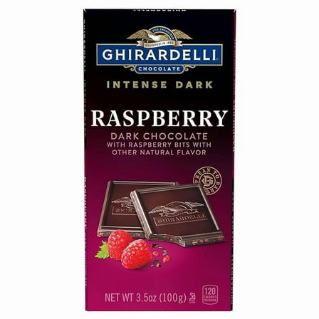 Pack of 1 GHIRARDELLI Intense Dark Chocolate Bar, Raspberry, 3.5 Oz Bar