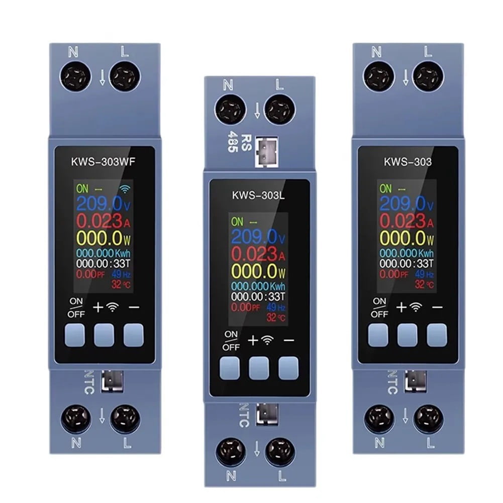 KWS-303 MultiFunctional Din Rail AC Power Meter 40A Smart Voltage Current Meter