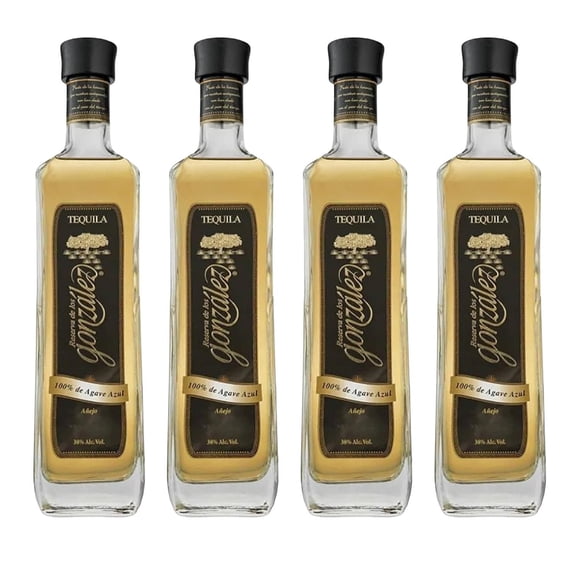 Pack de 4 Tequila Reserva De Los Gonzalez Añejo 700 ml