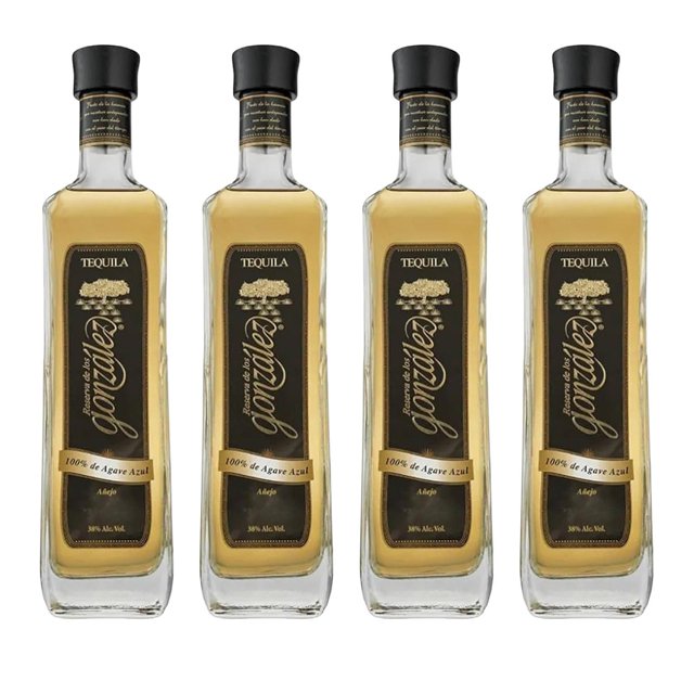 Pack de 4 Tequila Reserva De Los Gonzalez Añejo 700 ml