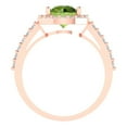 thumbnail image 4 of 1.86 ctw with Simulated Diamond Halo Accents Anniversary Ring for Women | Round Cut Natural Peridot | Hyperallergenic Solid 18K Rose Gold, 4 of 5