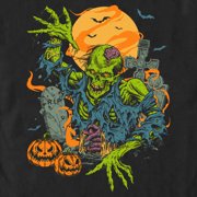 Men's Lost Gods Halloween Zombie Scene Graphic Tee Black Large
