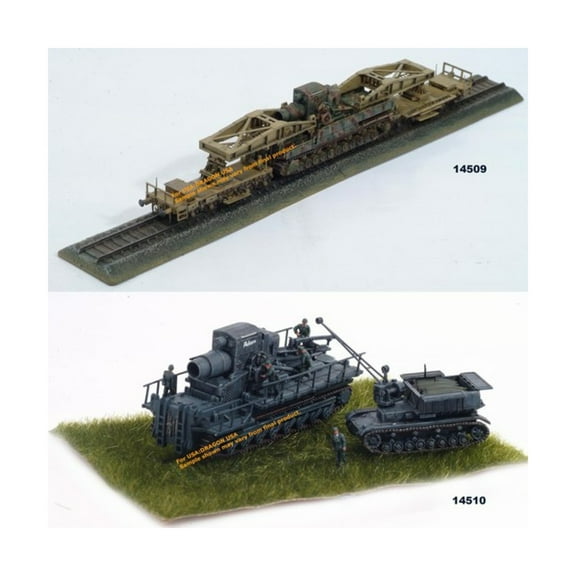 Dragon Models Morser Karl Mortar w/Railway Transport/Ammo Carrier - 4 Piece Assortment New