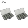 thumbnail image 3 of Xingzhi 2pcs Bait Fishing Tackle Container Baits Boxes Visible Gray Waterproof Plastic Case Storage Compartments Sporting 5 Grids, 3 of 6