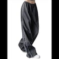 thumbnail image 3 of Pantalones de Paracaídas para Mujer, Pantalones Holgados de Pierna , Pantalones Deportivos con Cintura Elástica Y2K, Pantalones Deportivos, Ropa de Calle Gris Oscuro M, 3 of 10