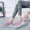 thumbnail image 4 of NOKIO Women's Knit Mesh Breathable Slip On Platform Sneakers, Outdoor Non-Slip Comfort Orthopedic Fashion Walking Shoes Mesh Solid Color Sports Shoes Runing Breathable Shoes Sneakers, 4 of 6