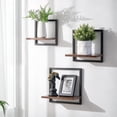 thumbnail image 2 of Wall Shelves for Living Room - Set of 3 Geometric Decorative Floating Shelf for Home Decor - Modern Industrial Wall Mounted Shelving Unit for Bedroom Bathroom Corner (Rustic Brown and Black), 2 of 5