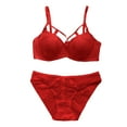 thumbnail image 4 of Soutien-gorge à Bretelles en Dentelle Grande Taille sous-Vêtements Effet Rassemblement Ensemble de Soutiens-Gorge Rouges pour l'Année de la Vie Ensembles de Soutiens-Gorge pour Femmes Ensembles de Soutiens-Gorge Grande Taille pour Femmes Justaucorps Pleine Grandeur Ensembles de Soutiens-Gorge pour Femmes Rouge 85C, 4 of 4