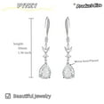 thumbnail image 6 of PYNZY Women's Dangle Drop Cubic Zirconia Jewelry Earrings white Gold Plated for Bride Wedding as Female Birthday Gifts, 6 of 6