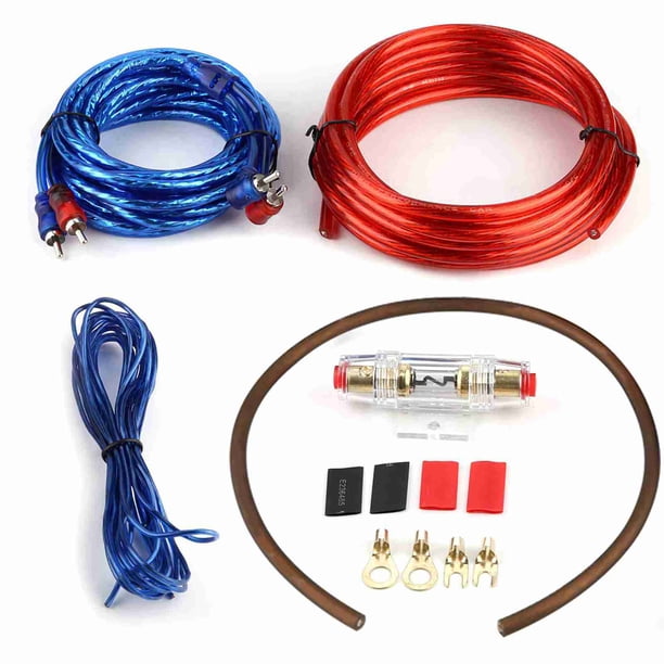 Kit de cable de instalación de altavoz y amplificador de subwoofer para audio de automóvil con fusible