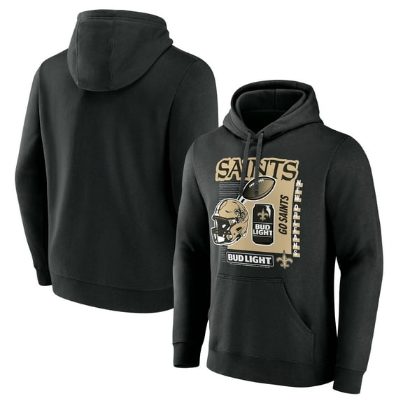 Men's Black New Orleans Saints Bud Light Pullover Hoodie