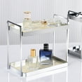 thumbnail image 3 of Injueey Estante de almacenamiento de cocina de 2 niveles para el hogar, baño, dormitorio, baño, sala de estar, maquillaje, aperitivos, Almacenamiento y organización del hogar Blanco Tipo 2, 3 of 6