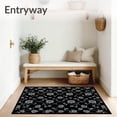 thumbnail image 3 of ODIKA 4'x6' Machine Washable Non-Slip Area Rug, Elegant Gothic Floral Non Slip Pile High Traffic Rug, Black, 83796, 3 of 7