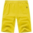 thumbnail image 6 of QPNGRP Men's Workout Stretch Shorts Casual Drawstring Elastic Zipper Pockets Yellow 36, 6 of 8