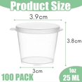 thumbnail image 3 of 200 x 1Oz Round Food Container Pots with Lids,Hinged Sauce Pots Reusable Jelly Shot Cups Small Deli Pot Restaurants, 3 of 5