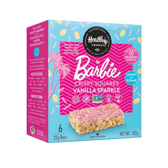 Healthy Crunch Barbie Vanilla Sparkle Crispy Squares, 132g/4.6 oz