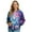 Purple and Blue-Butterfly Daisy, variant on DISNIMO Northern Cardinal Printed Jackets for Women Floral Printed Sweatshirts Zip Up Outwear V Neck Jackets with Pockets, S