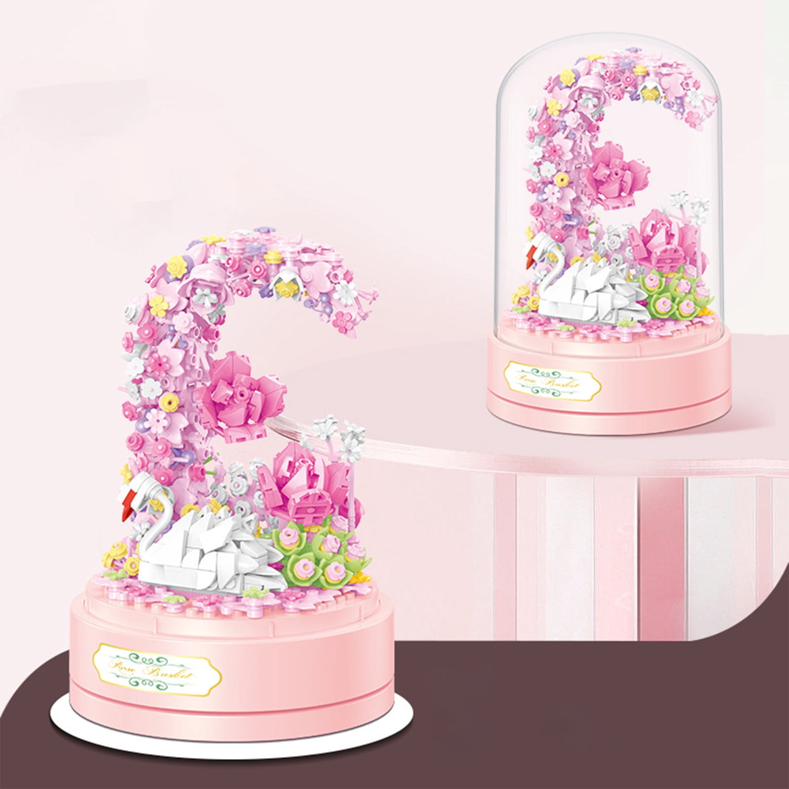 Bwiyojiz Kitchen Decor Accessories Piano Flower Bouquet Building Decoration Set Artificial Flowers with Roses Campanula Home Decoratiion Valentines Day Gifts for Her Him Table Art, Gifts for Her