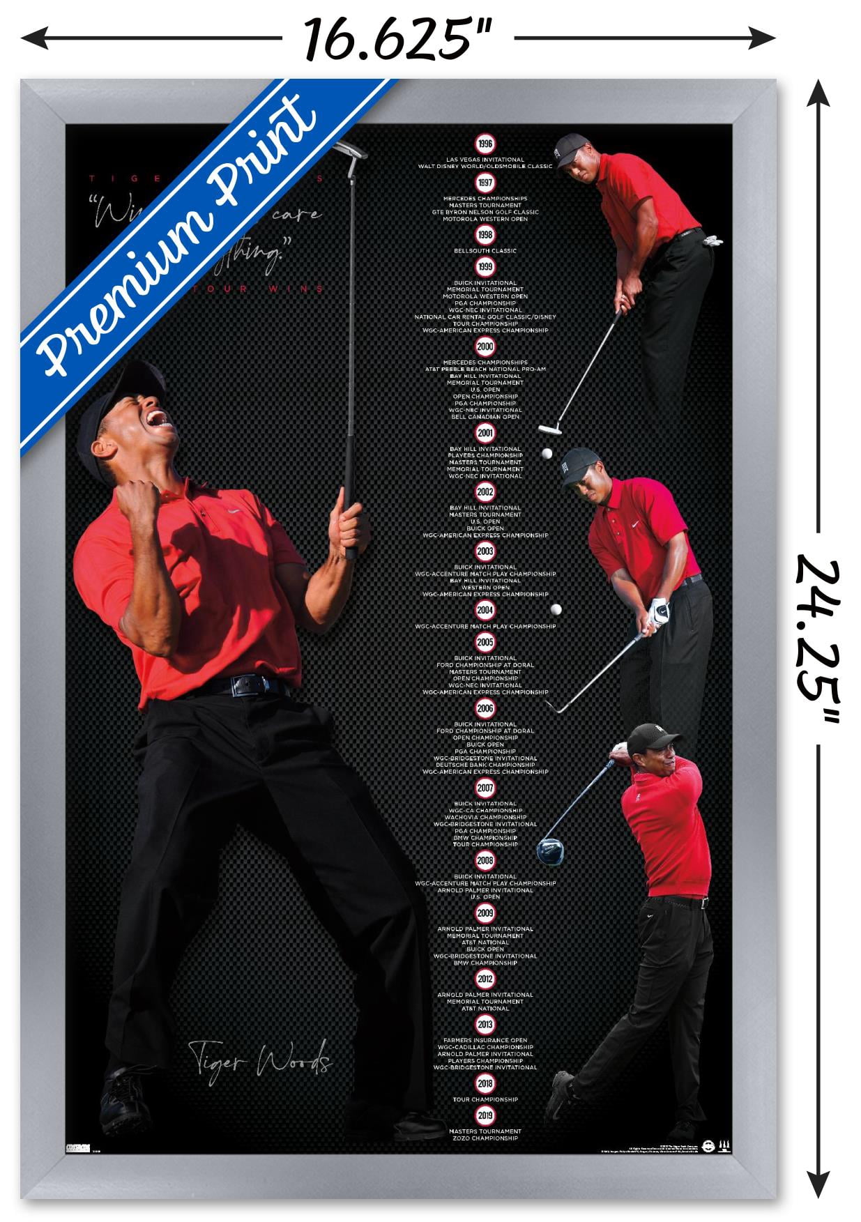 Tiger Woods - Timeline Wall Poster, 14.725" x 22.375" Framed