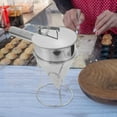 thumbnail image 4 of OULII Kitchen Tool Funnel Lid for Meatballs 1Set Silver Stainless Steel Dough Dispensing Baking Accessory, 4 of 8