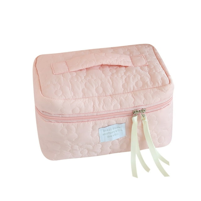 Pompotops Trousse de Maquillage Portable avec Grande Capacité de Rangement, Boîte de Rangement de Voyage Exquise et Haut de Gamme, Sac de Lavage en Solde