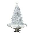thumbnail image 2 of Northlight Lighted Musical Snowing Artificial White Tinsel Christmas Tree - 6' - White LED Lights, 2 of 4