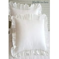 thumbnail image 2 of White Square Pillow Covers with Ruffles Throw Pillow Covers Euro Pillow Shams Cushion Cases 100% Cotton 18 x 18 inch 2Pcs, 2 of 6
